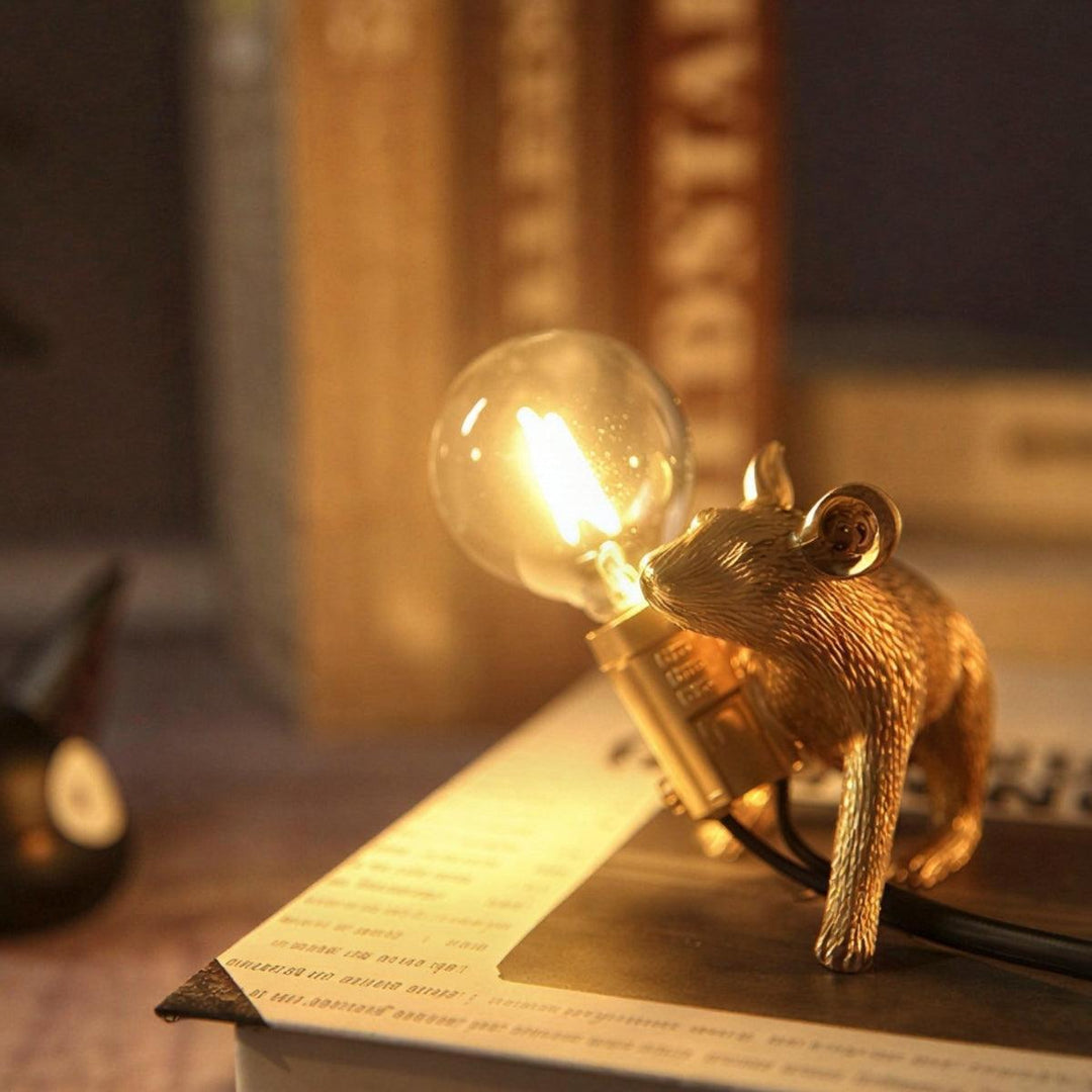 Table Lamp With Mouse Holding Light Design