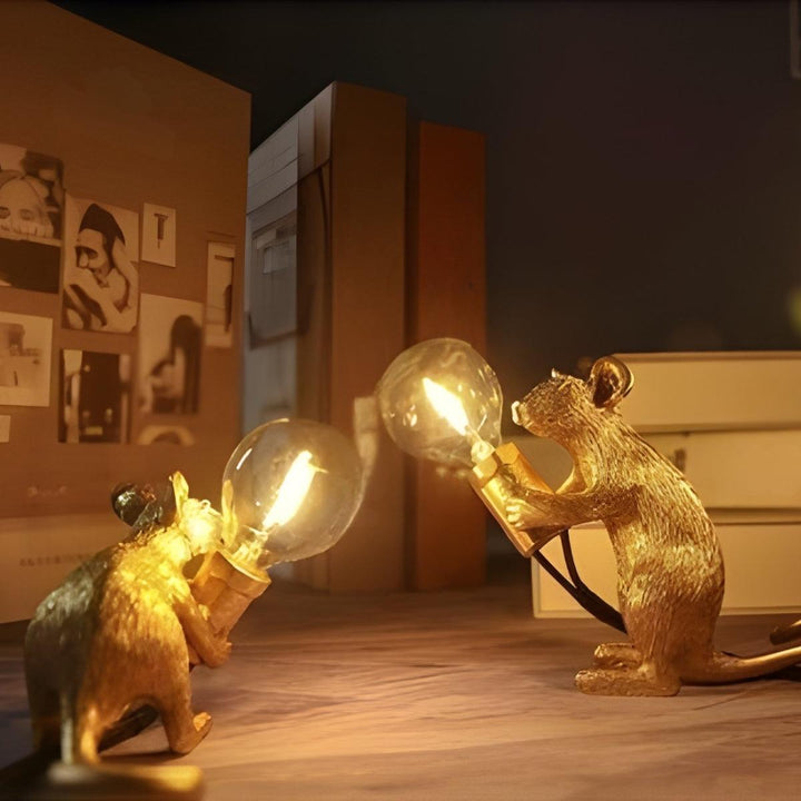 Table Lamp With Mouse Holding Light Design