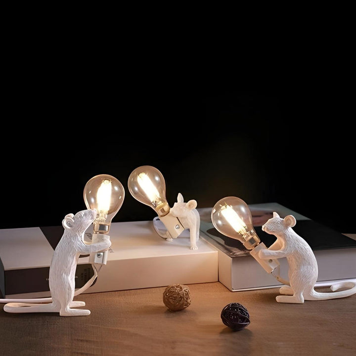 Table Lamp With Mouse Holding Light Design