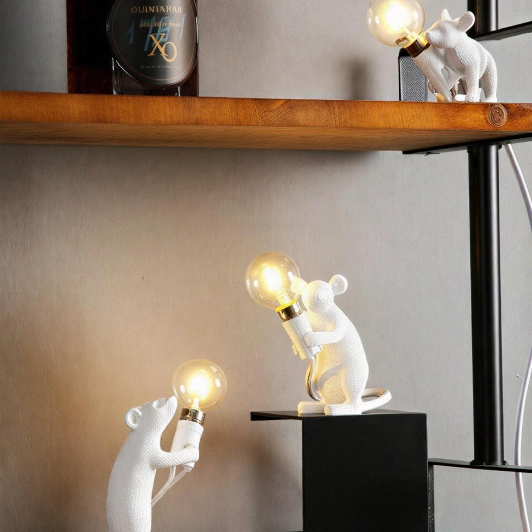 Table Lamp With Mouse Holding Light Design