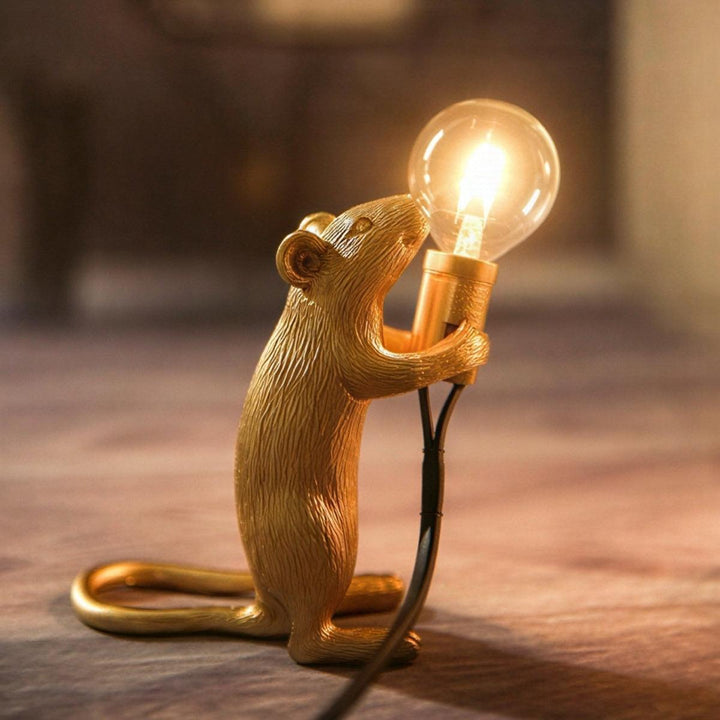 Table Lamp With Mouse Holding Light Design