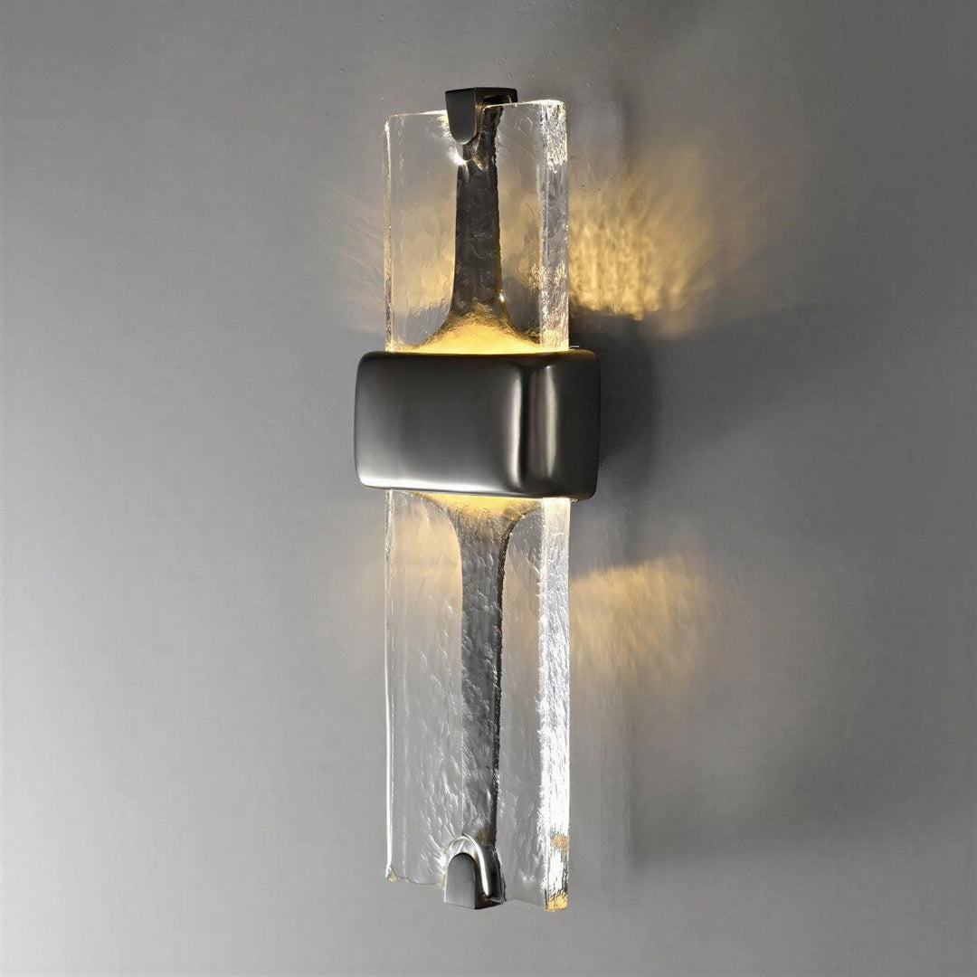 Torch Styled Wall Light with Frosted Glass Shade