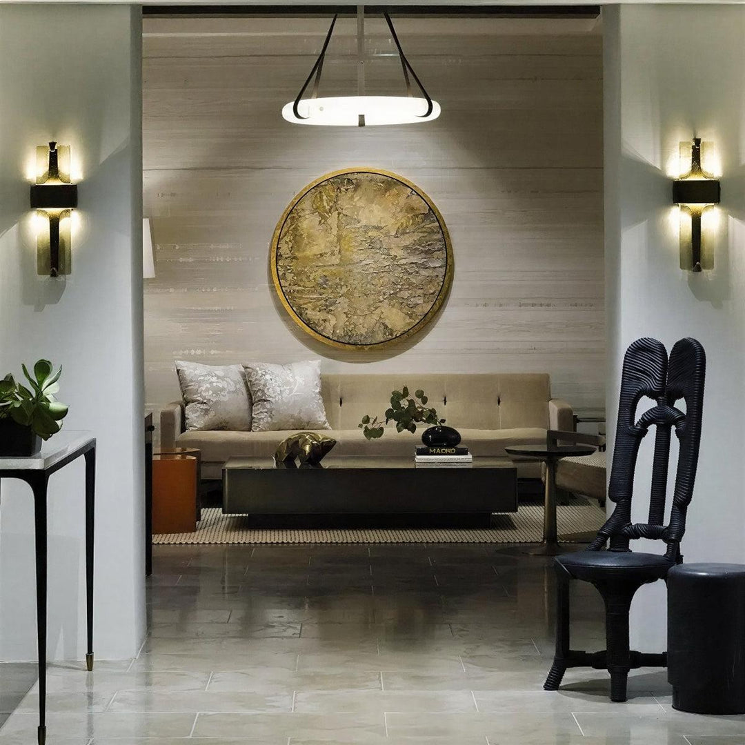 Torch Styled Wall Light with Frosted Glass Shade