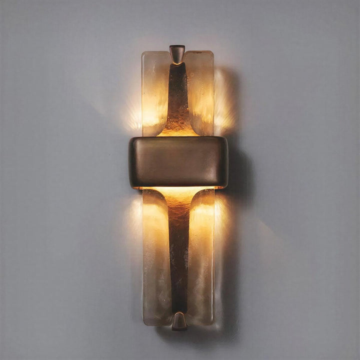 Torch Styled Wall Light with Frosted Glass Shade