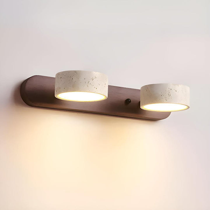 Travertine Linear Wall Light With Natural Textured Design
