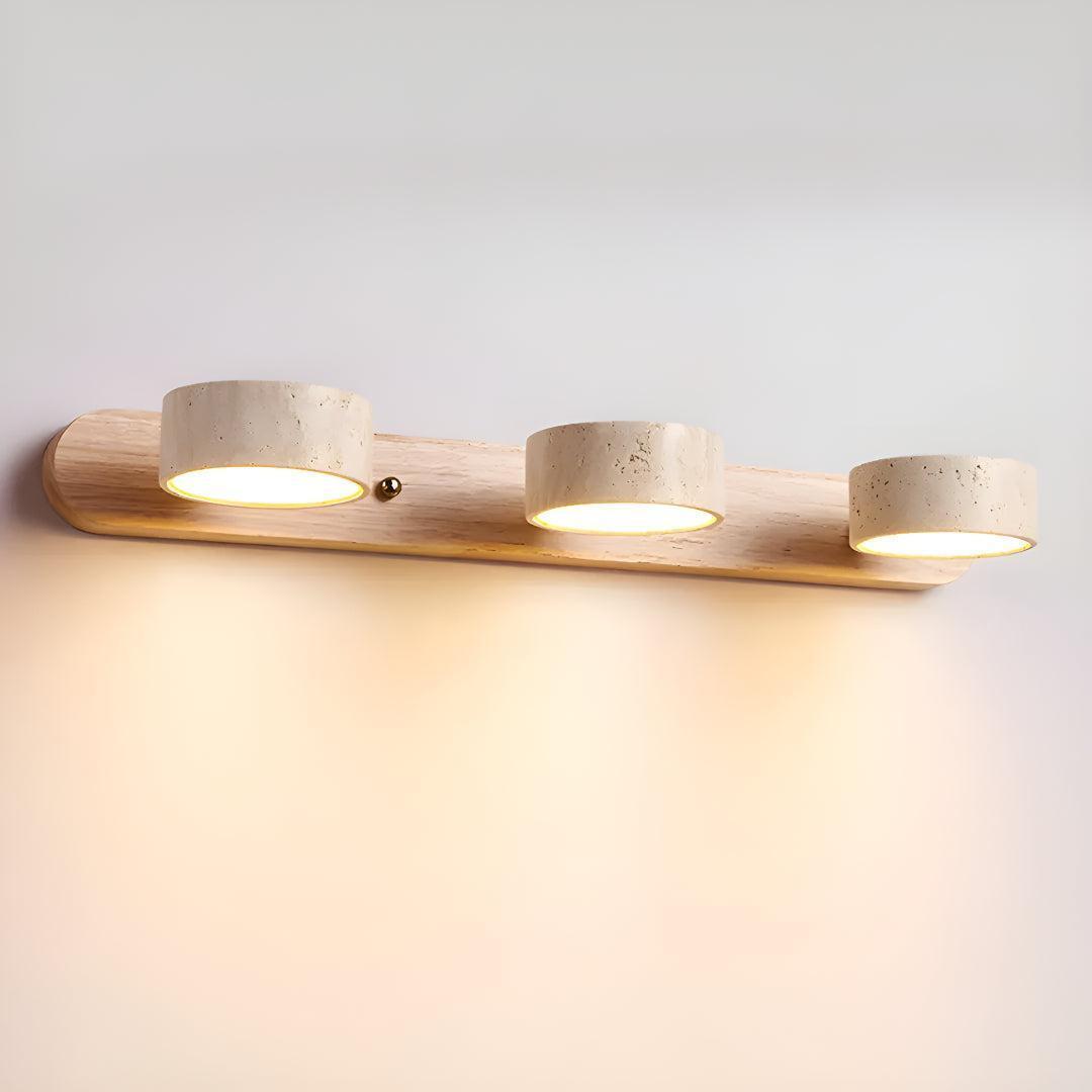 Travertine Linear Wall Light With Natural Textured Design