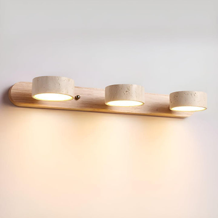 Travertine Linear Wall Light With Natural Textured Design