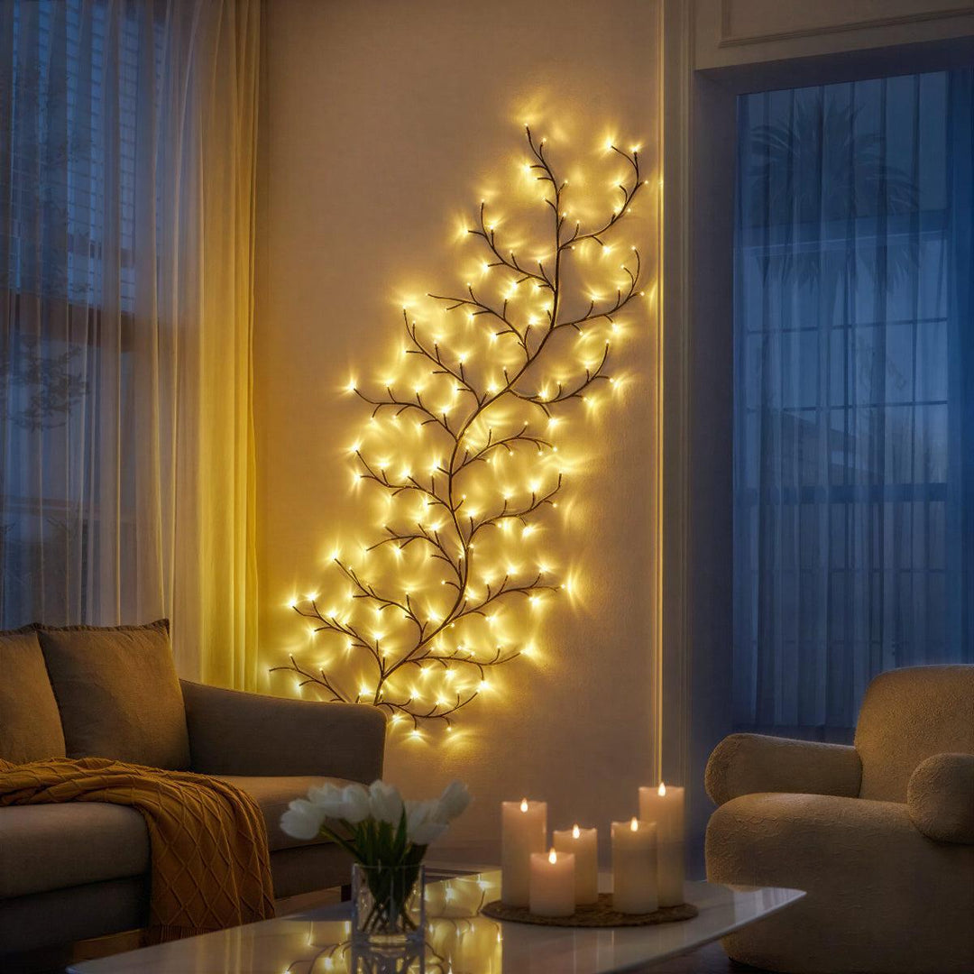 Tree Branch Vine Wall Light With Warm Glow For Home Decoration