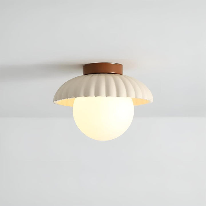 Vintage Flush Mount Ceiling Light Fixture With Glass Globe