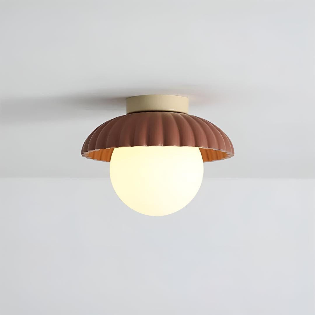 Vintage Flush Mount Ceiling Light Fixture With Glass Globe