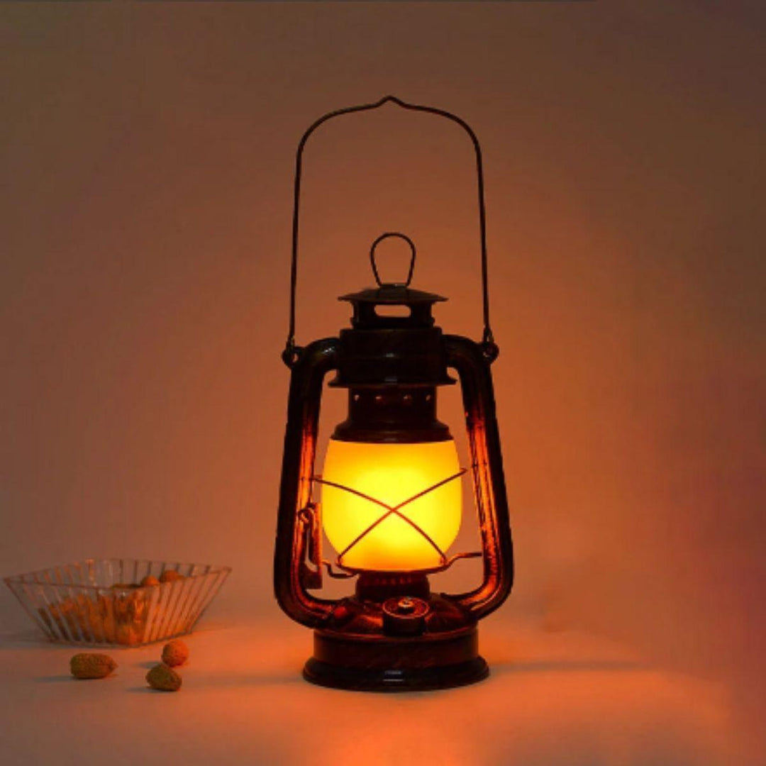 Vintage Industrial Lantern Table Lamp With Rechargeable Cordless Design