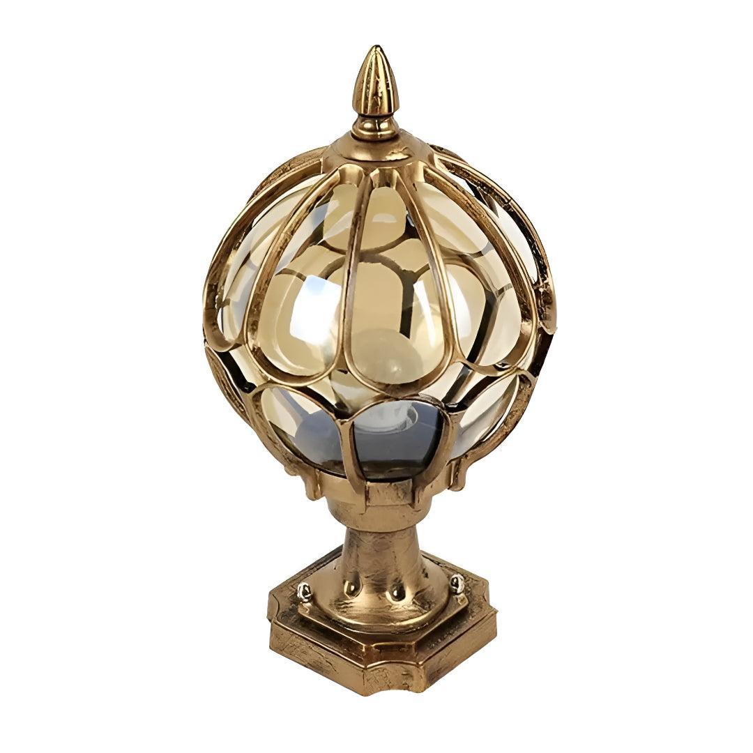 Vintage Outdoor Glass Pier Mount Post Light With Globe Design