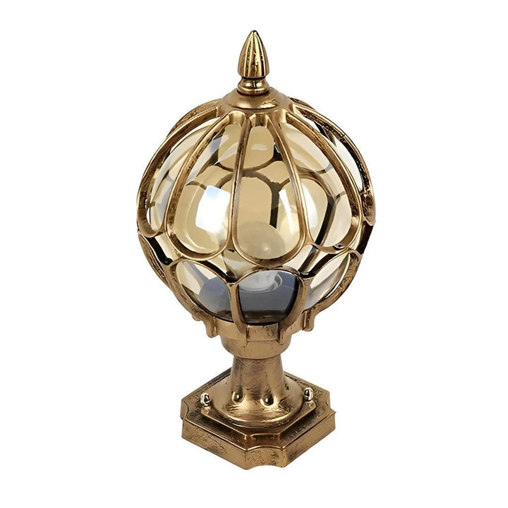 Vintage Outdoor Glass Pier Mount Post Light With Globe Design