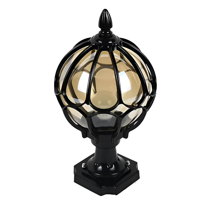 Vintage Outdoor Glass Pier Mount Post Light With Globe Design