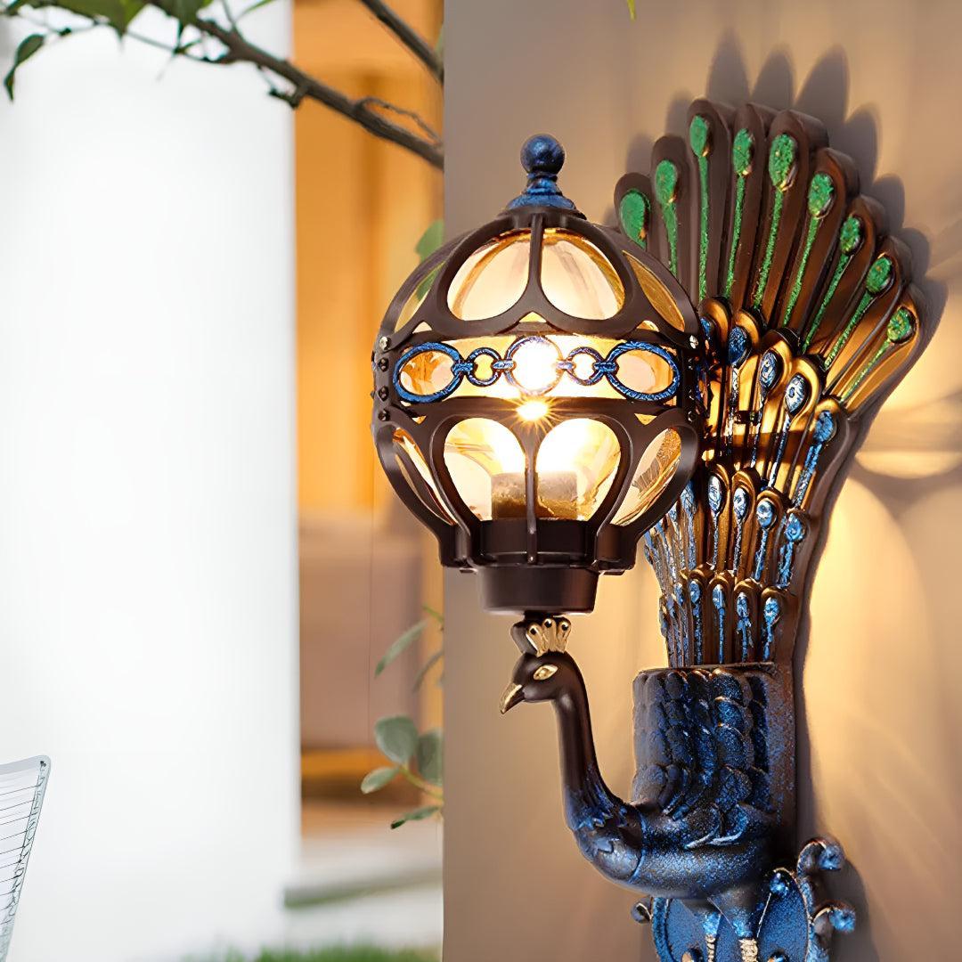 Vintage Peacock Outdoor Wall Light