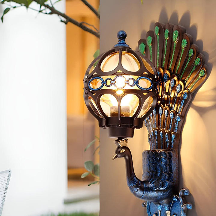 Vintage Peacock Outdoor Wall Light