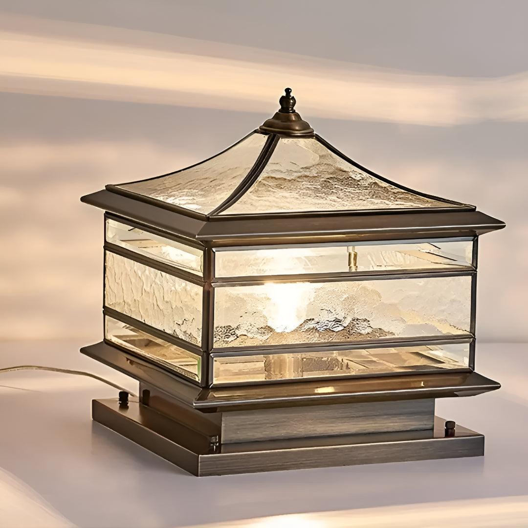 Vintage Post Light For Outdoor Pillars With Warm Glow