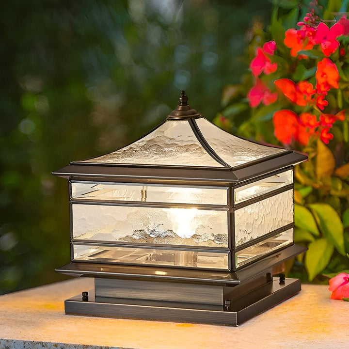 Vintage Post Light For Outdoor Pillars With Warm Glow