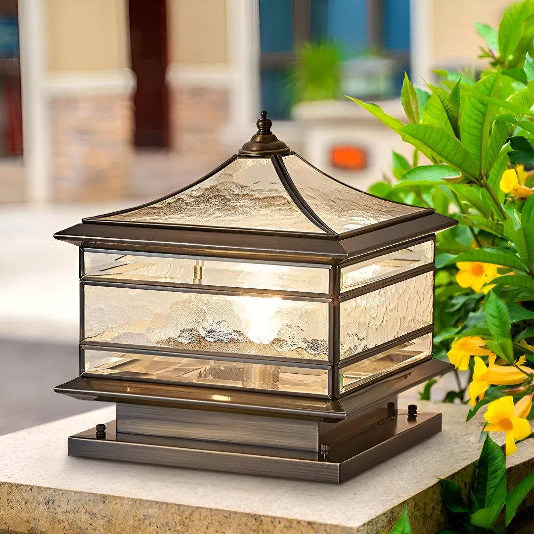 Vintage Post Light For Outdoor Pillars With Warm Glow
