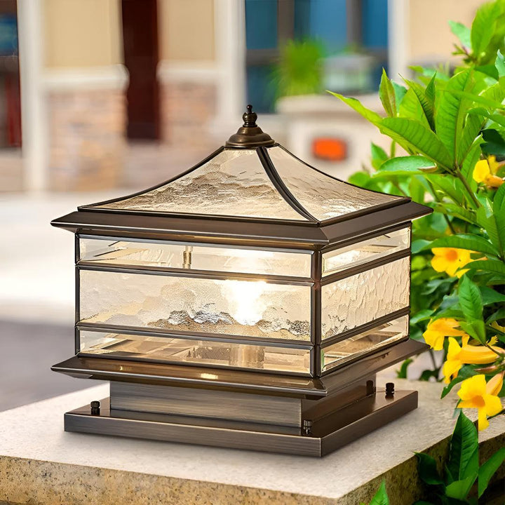 Vintage Post Light For Outdoor Pillars With Warm Glow