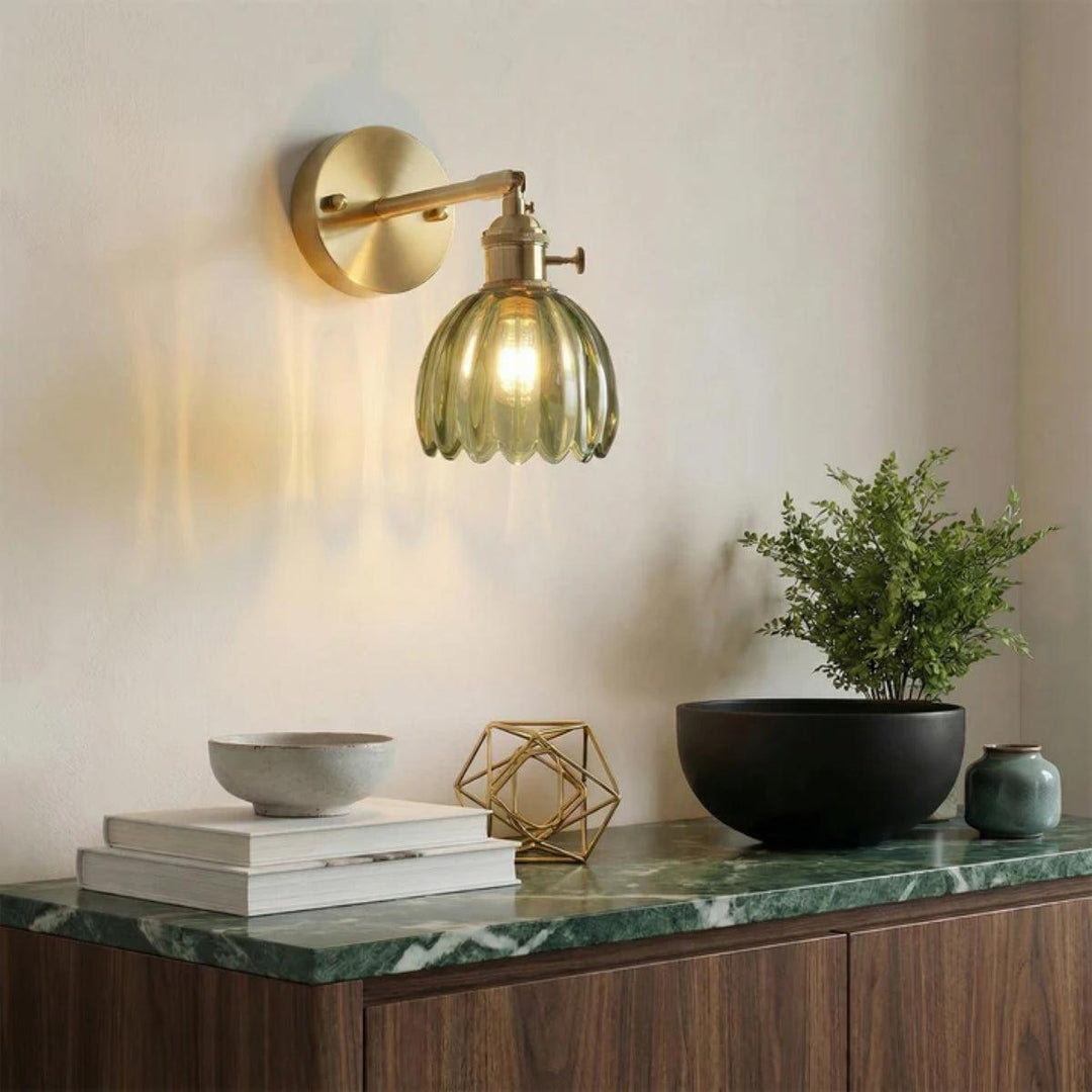 Vintage Tulip Flower Wall Sconce Light With Decorative Adjustable Illumination