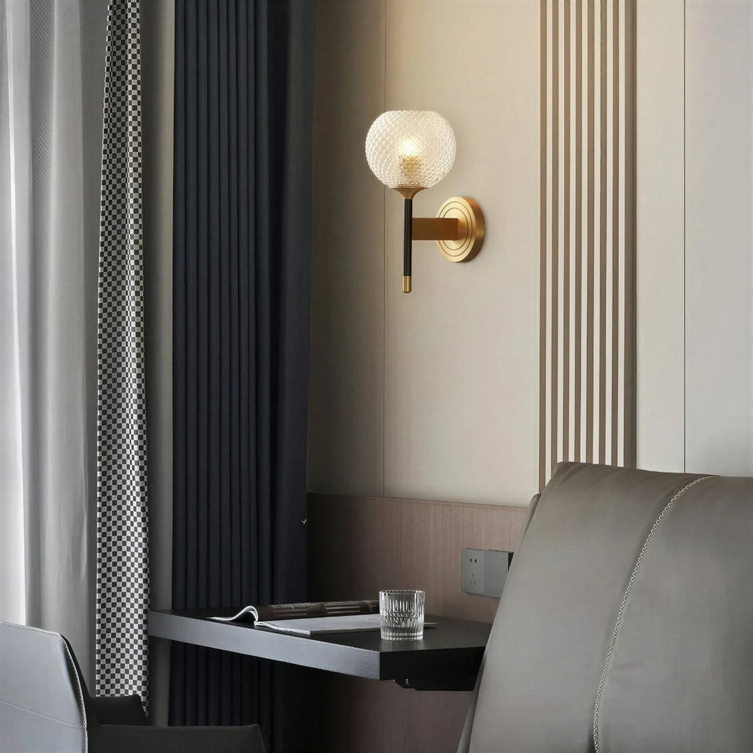 Wall Lamp With Textured Glass Globe