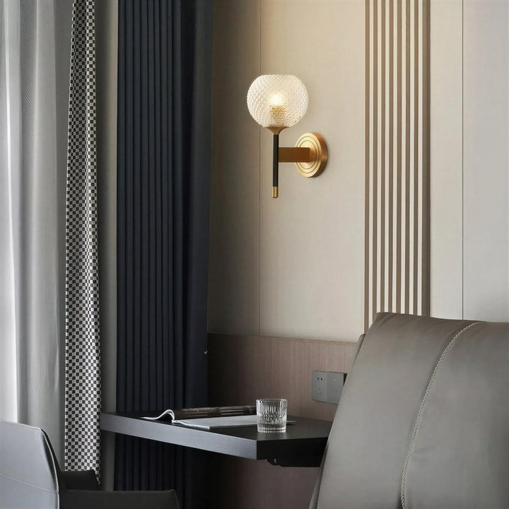 Wall Lamp With Textured Glass Globe