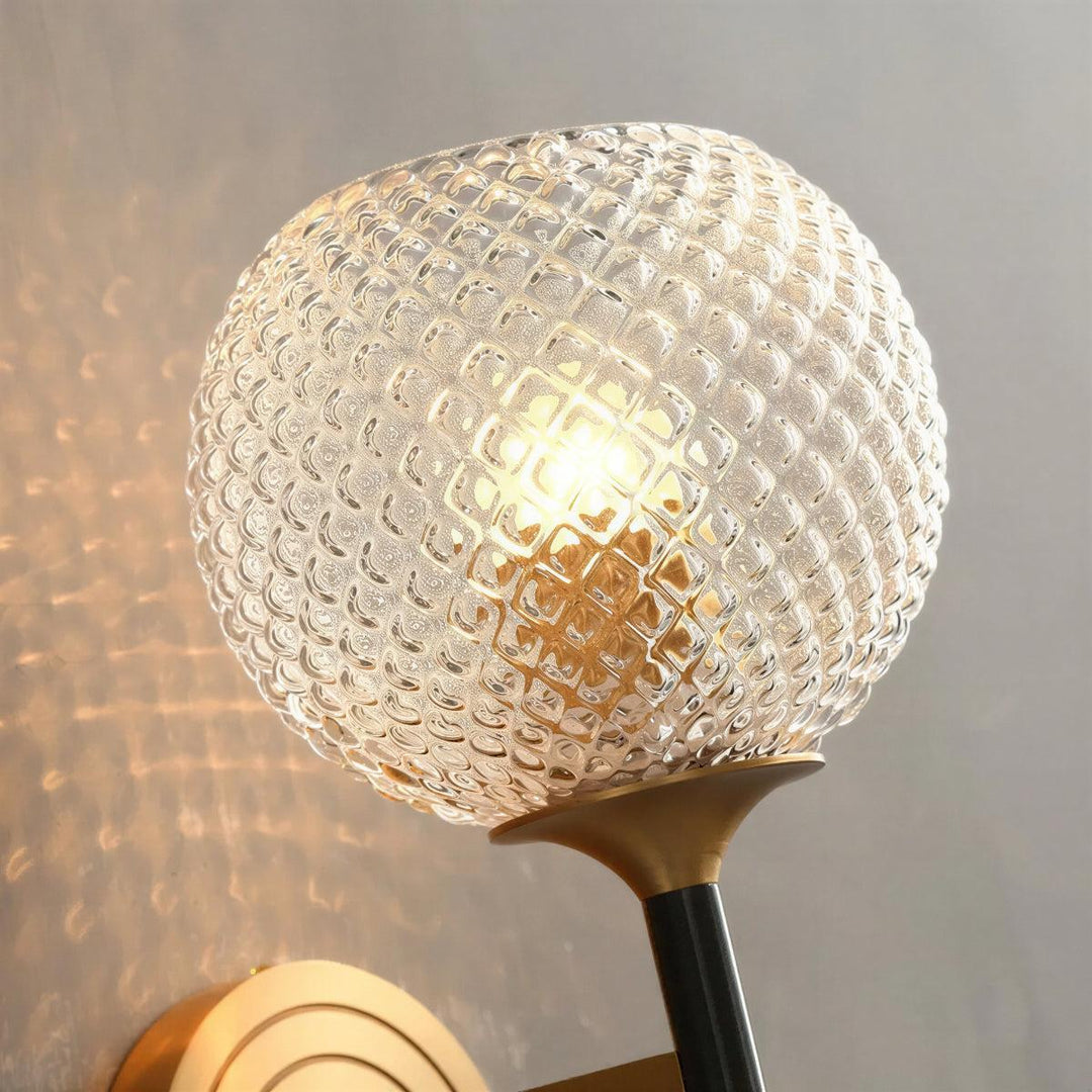Wall Lamp With Textured Glass Globe