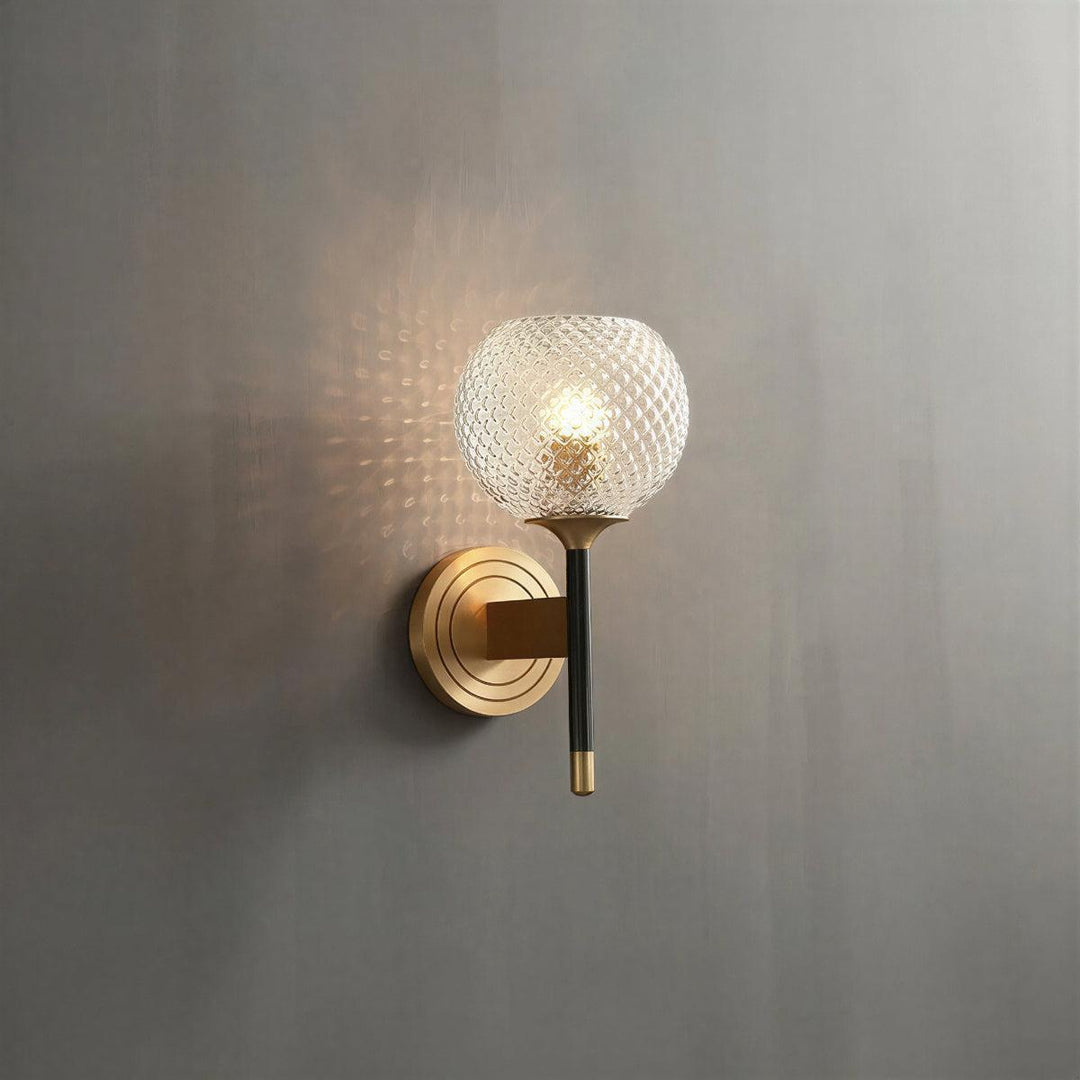 Wall Lamp With Textured Glass Globe