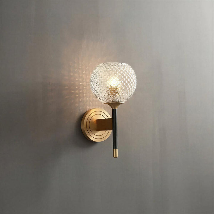 Wall Lamp With Textured Glass Globe