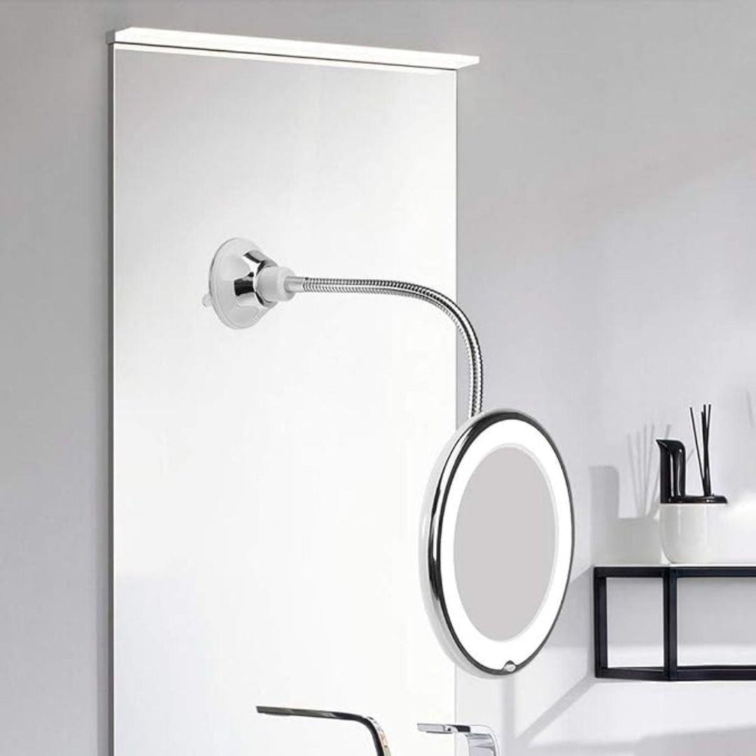 Wall Mounted LED Magnifying Vanity Mirror With 10x Zoom And Bright Lighting For Makeup