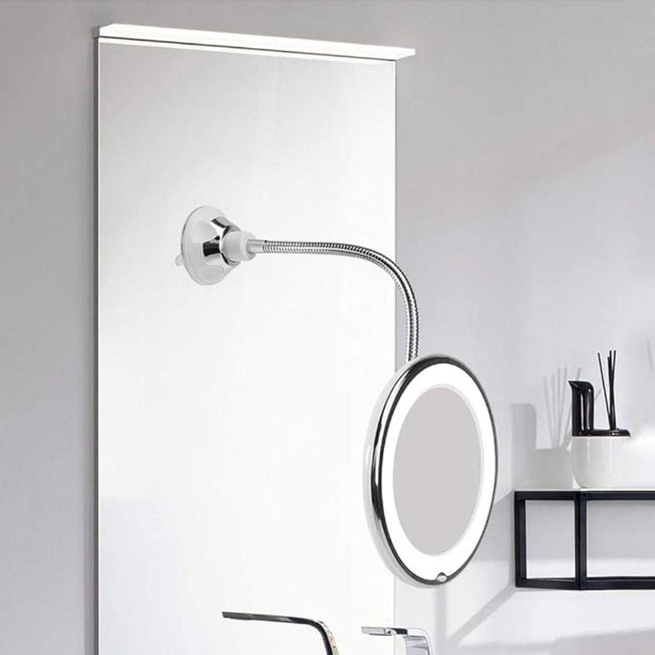 Wall Mounted LED Magnifying Vanity Mirror With 10x Zoom And Bright Lighting For Makeup