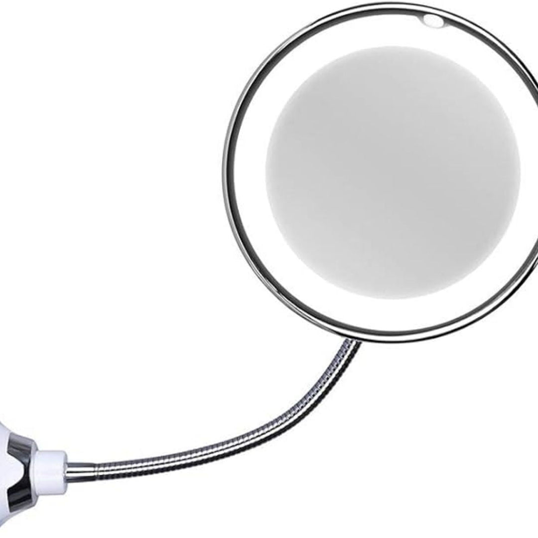 Wall Mounted LED Magnifying Vanity Mirror With 10x Zoom And Bright Lighting For Makeup