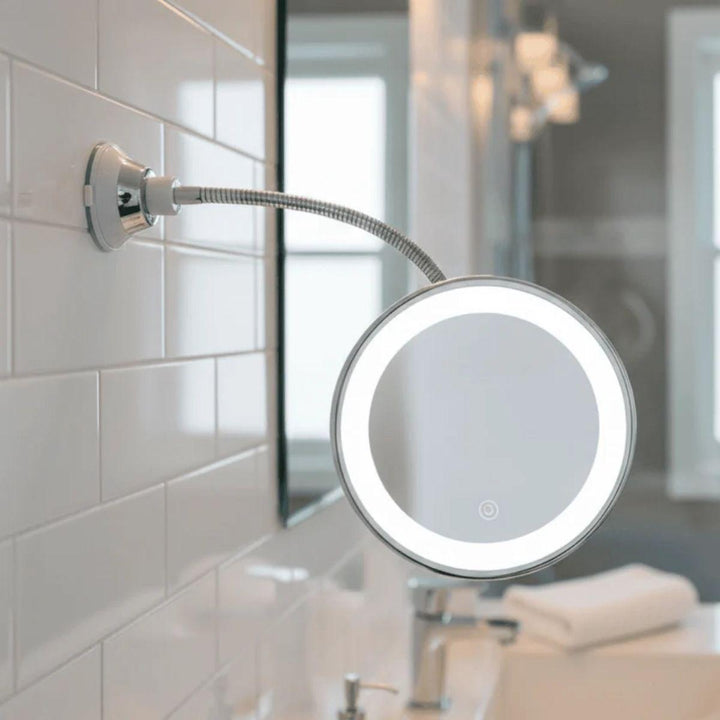 Wall Mounted LED Magnifying Vanity Mirror With 10x Zoom And Bright Lighting For Makeup