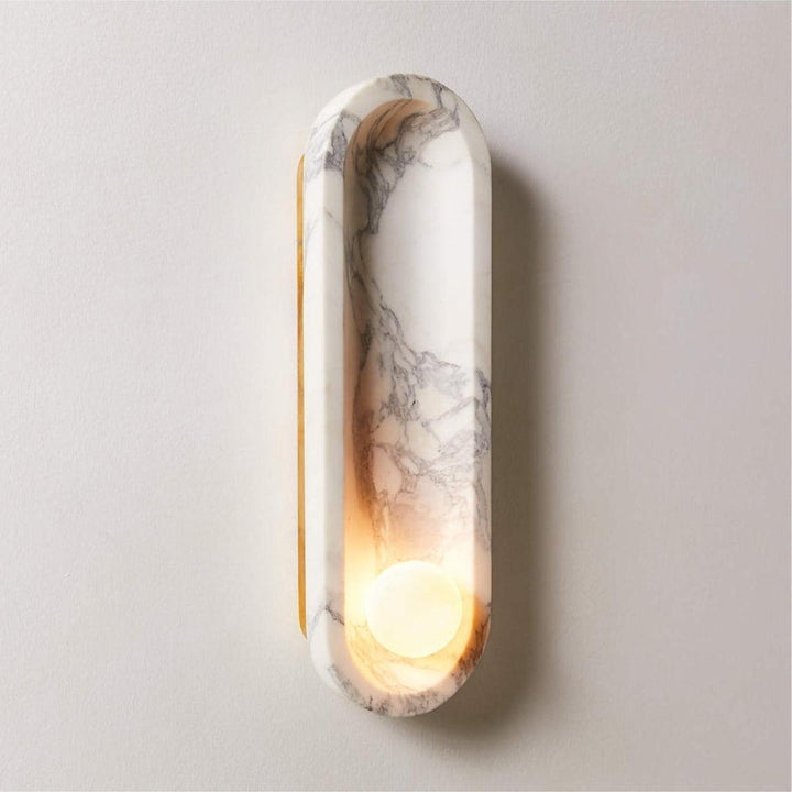 Wall Sconce Light With Marble Lampshade And Refined Timeless Design