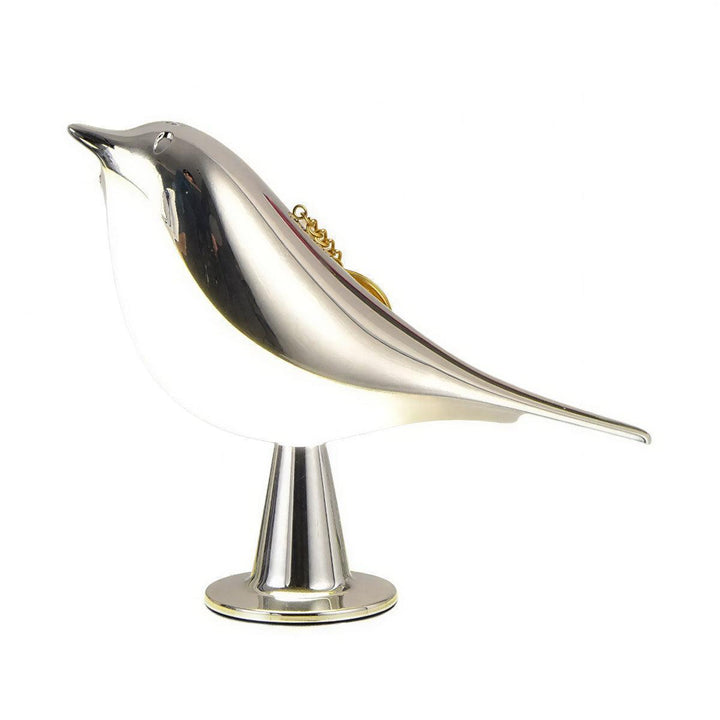 Wood-Grain Bird Styled Cordless Rechargeable Table Lamp With Touch Control