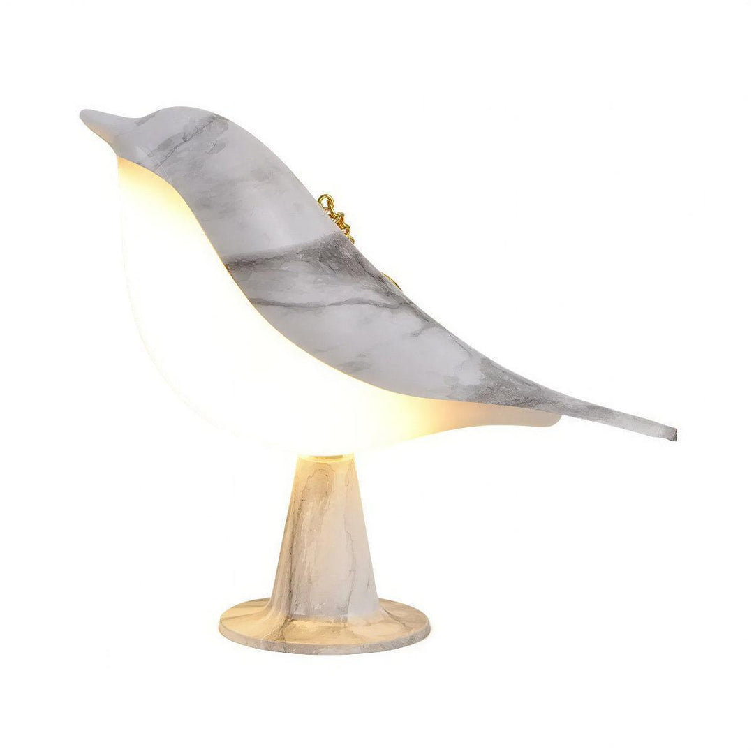 Wood-Grain Bird Styled Cordless Rechargeable Table Lamp With Touch Control