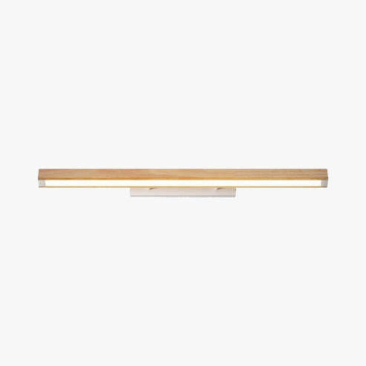Wood Styled Bathroom Vanity Mirror Light With Linear Design