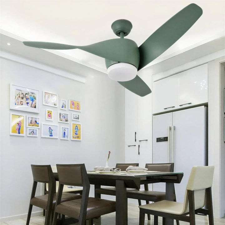 Wooden Curved Ceiling Fan Light With Remote Control And DC Motor