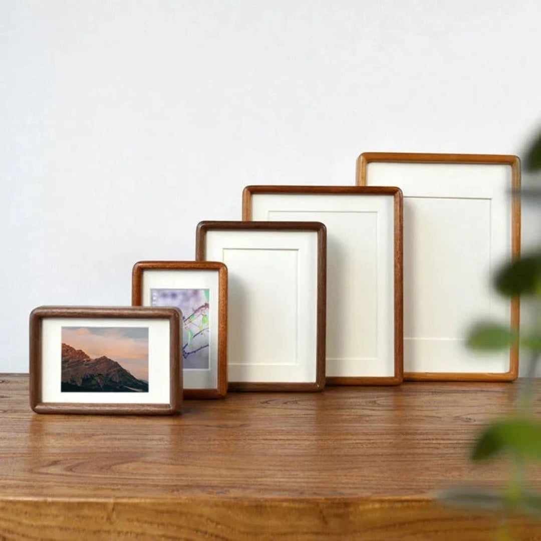 Wooden Picture Photo Frame With Rounded Corners For Table Cabinet