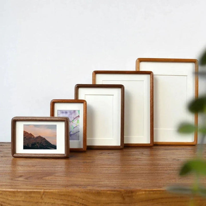 Wooden Picture Photo Frame With Rounded Corners For Table Cabinet