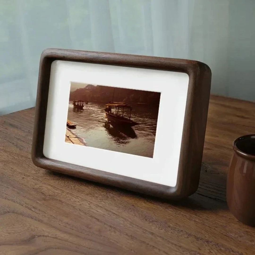 Wooden Picture Photo Frame With Rounded Corners For Table Cabinet